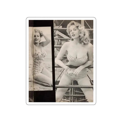 Anita Ekberg #448 - 1 Page, 2 B&W Photos from After Hours Vol. 1, No. 4 '57 Mag. (Vintage Female Icon) STICKER Vinyl Die-Cut Decal White Die-Cut 2 Inch - The Sticker Space