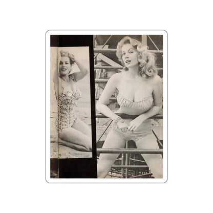 Anita Ekberg #448 - 1 Page, 2 B&W Photos from After Hours Vol. 1, No. 4 '57 Mag. (Vintage Female Icon) STICKER Vinyl Die-Cut Decal White Die-Cut 3 Inch - The Sticker Space