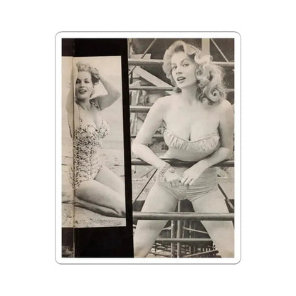 Anita Ekberg #448 - 1 Page, 2 B&W Photos from After Hours Vol. 1, No. 4 '57 Mag. (Vintage Female Icon) STICKER Vinyl Kiss-Cut Decal 3 Inch White - The Sticker Space