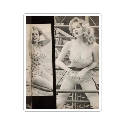 Anita Ekberg #448 - 1 Page, 2 B&W Photos from After Hours Vol. 1, No. 4 '57 Mag. (Vintage Female Icon) STICKER Vinyl Kiss-Cut Decal 6 Inch White - The Sticker Space