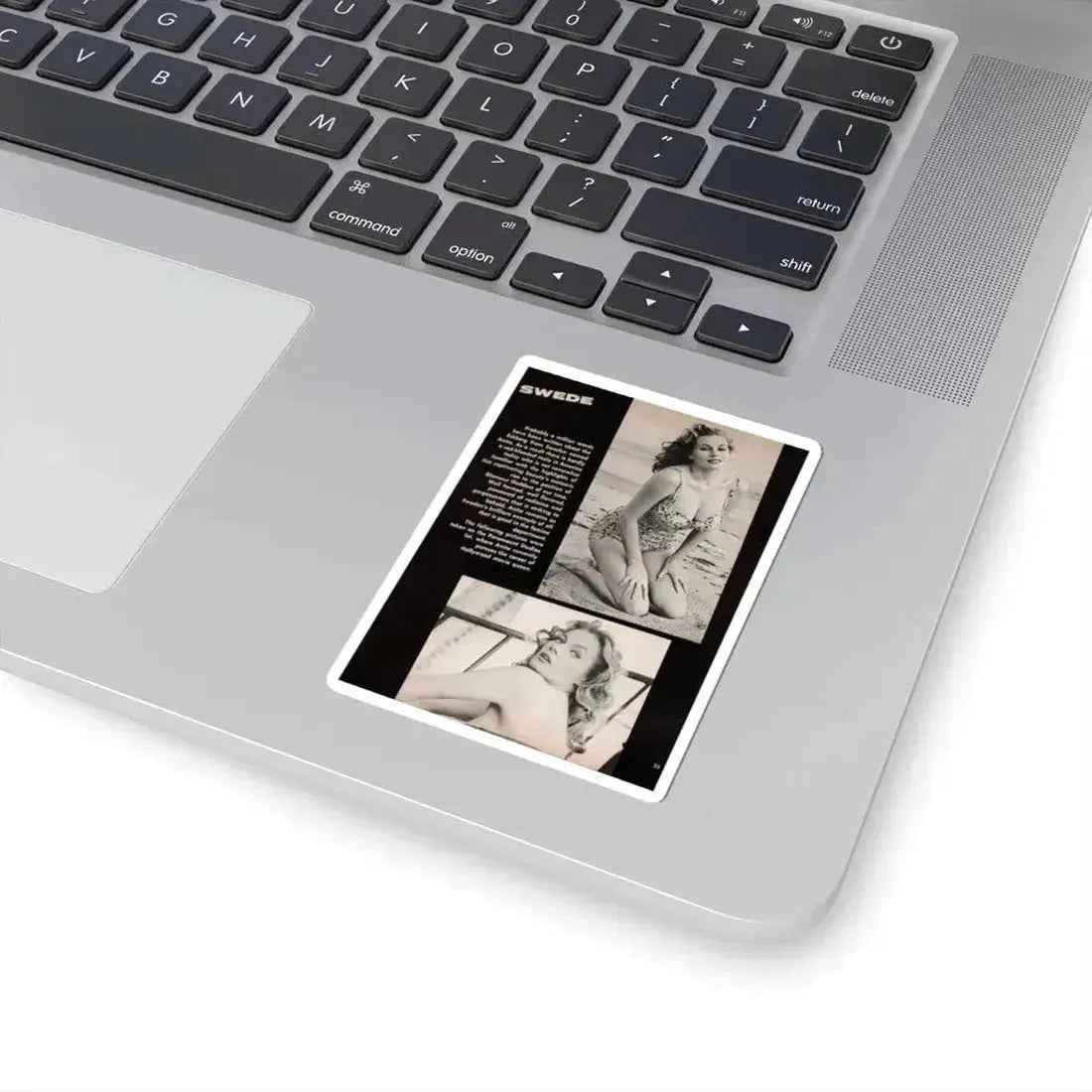 Anita Ekberg #450 - 1 Page, 2 B&W Photos, Headline & Short Article from After Hours Vol. 1, No. 4 '57 Mag. (Vintage Female Icon) STICKER Vinyl Kiss-Cut Decal - The Sticker Space