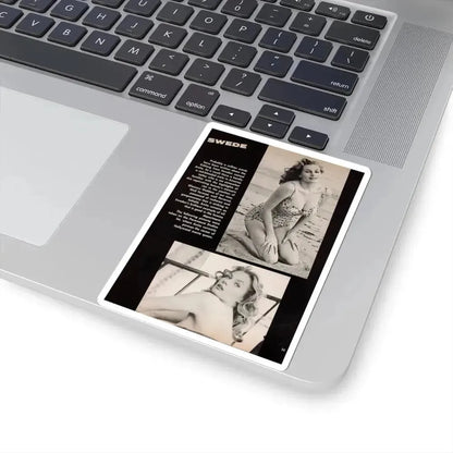 Anita Ekberg #450 - 1 Page, 2 B&W Photos, Headline & Short Article from After Hours Vol. 1, No. 4 '57 Mag. (Vintage Female Icon) STICKER Vinyl Kiss-Cut Decal - The Sticker Space