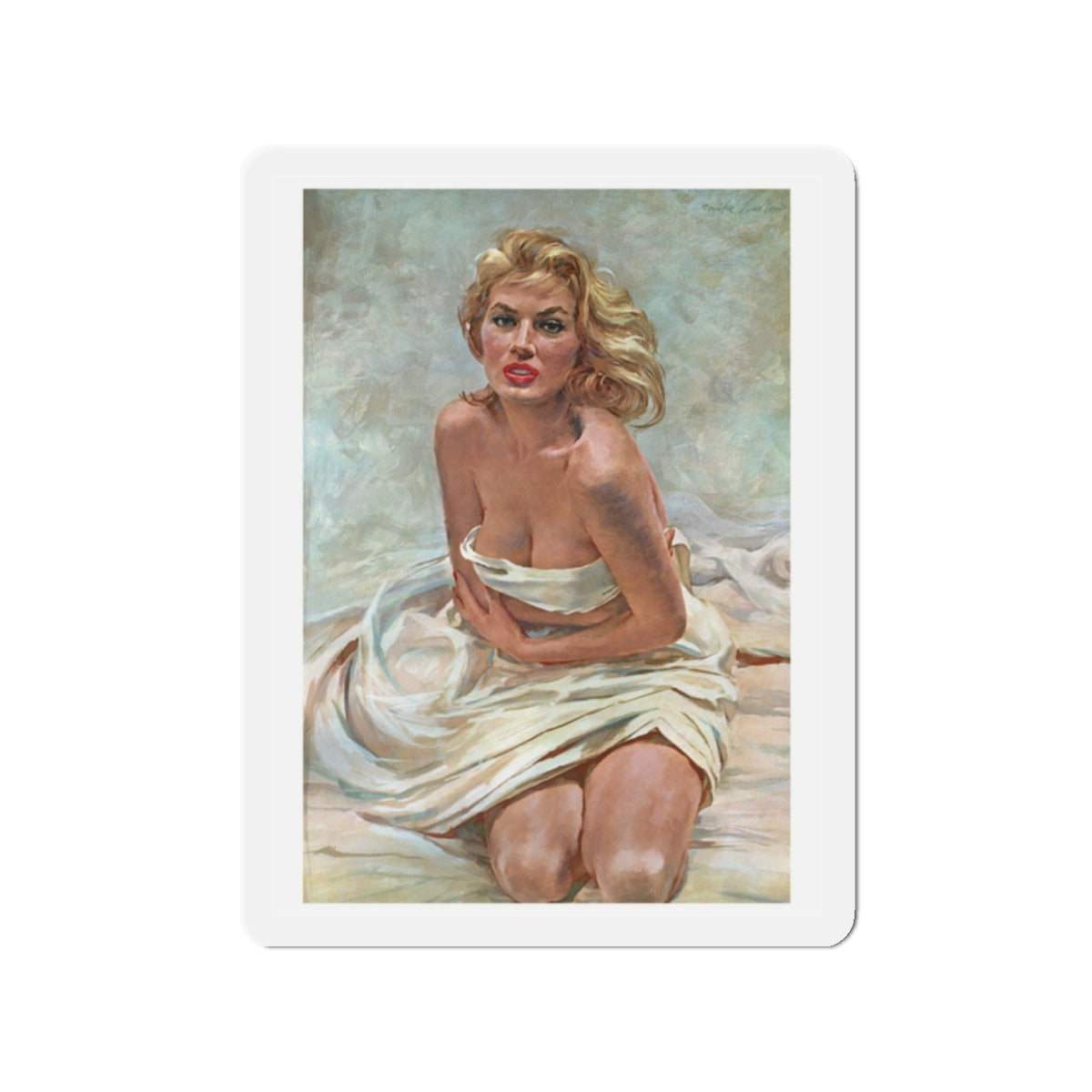 Anita Ekberg, Esquire, 1955 (Magazine Illustration) Refrigerator Magnet-2" x 2"-The Sticker Space