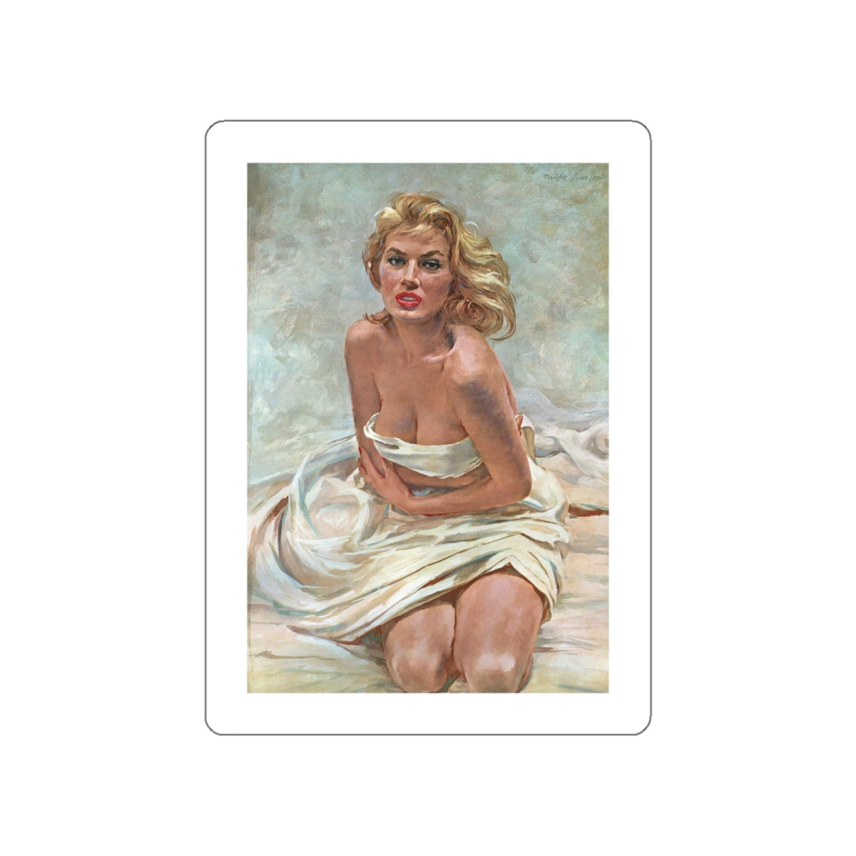 Anita Ekberg, Esquire, 1955 (Magazine Illustration) STICKER Vinyl Die-Cut Decal-White-The Sticker Space