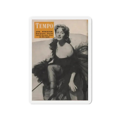 Ann Robinson #18 - Ann on Back Cover in B&W from TEMPO Pocket Mag. 11-29-55 (Vintage Female Icon) Refrigerator Magnet - The Sticker Space