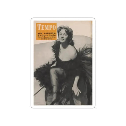 Ann Robinson #18 - Ann on Back Cover in B&W from TEMPO Pocket Mag. 11-29-55 (Vintage Female Icon) STICKER Vinyl Die-Cut Decal - The Sticker Space