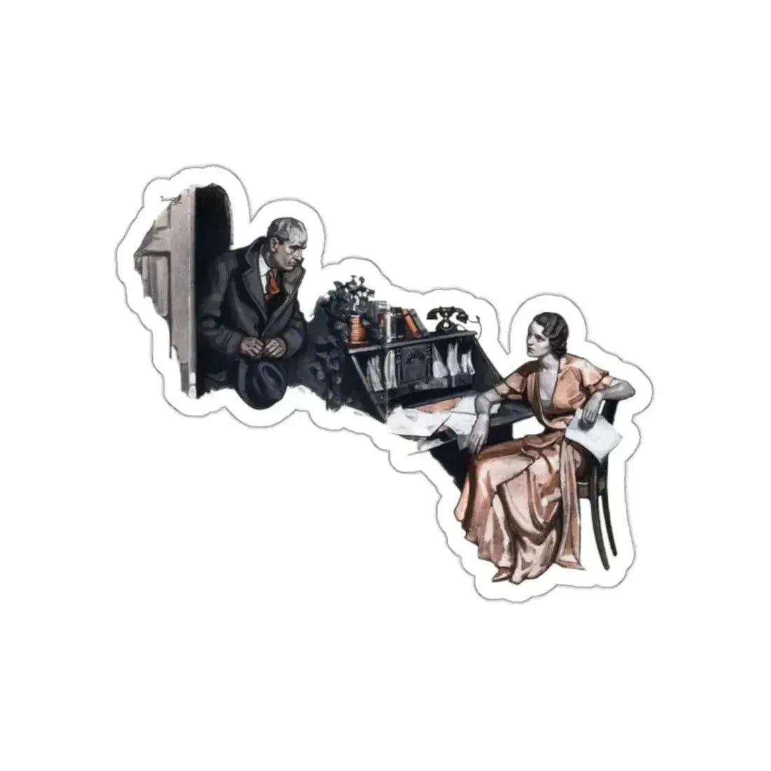 Ann Vickers (1), Redbook, December 1932 (Magazine Illustration) STICKER Vinyl Die-Cut Decal White Die-Cut 2 Inch - The Sticker Space