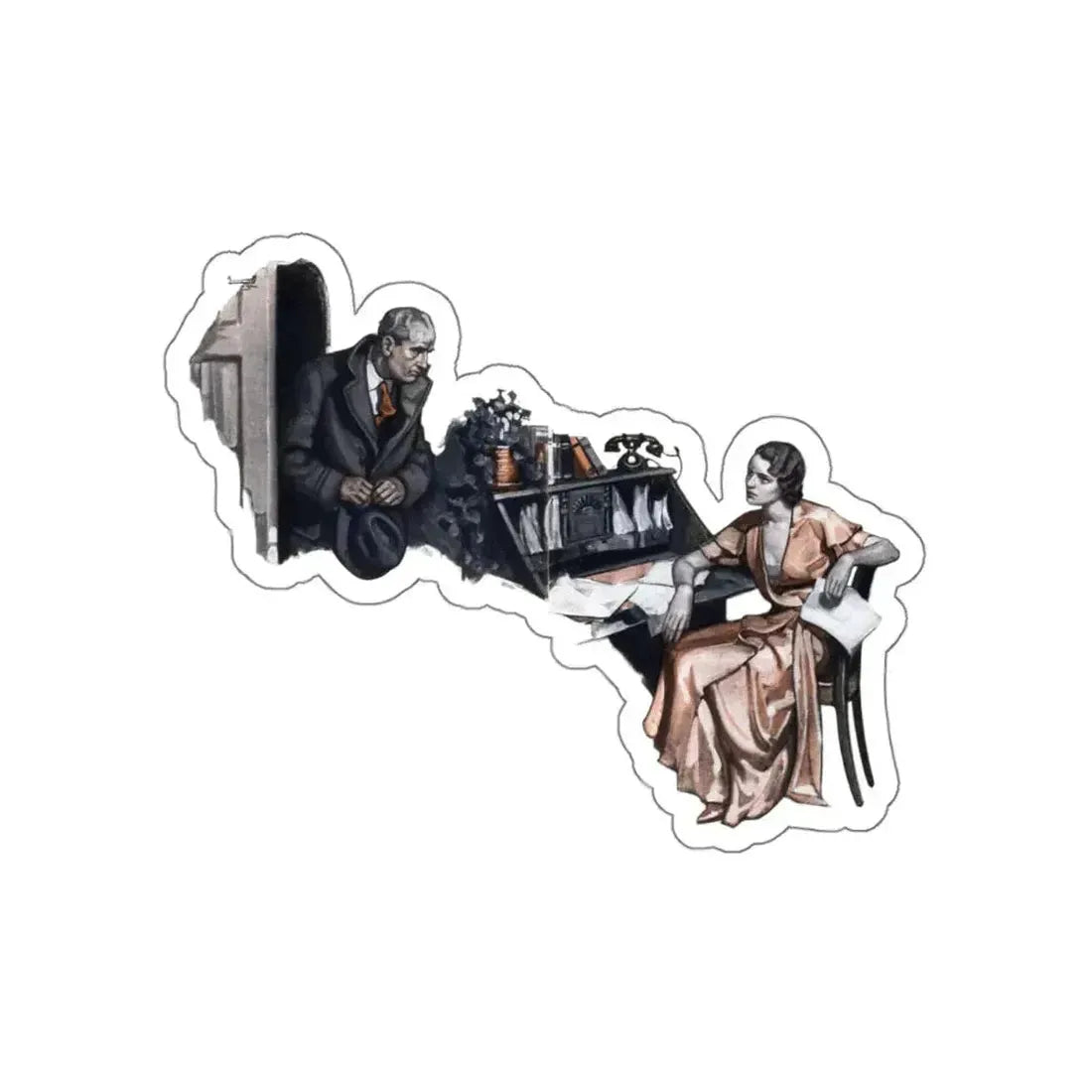 Ann Vickers (1), Redbook, December 1932 (Magazine Illustration) STICKER Vinyl Die-Cut Decal White Die-Cut 5 Inch - The Sticker Space