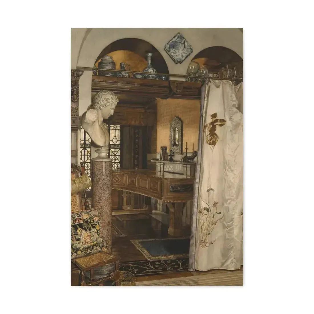 Anna Alma-Tadema (1867-1943) Interior of the Gold Room, Townshend House - Canvas Wall Art 20″ x 30″ 1.25" - The Sticker Space