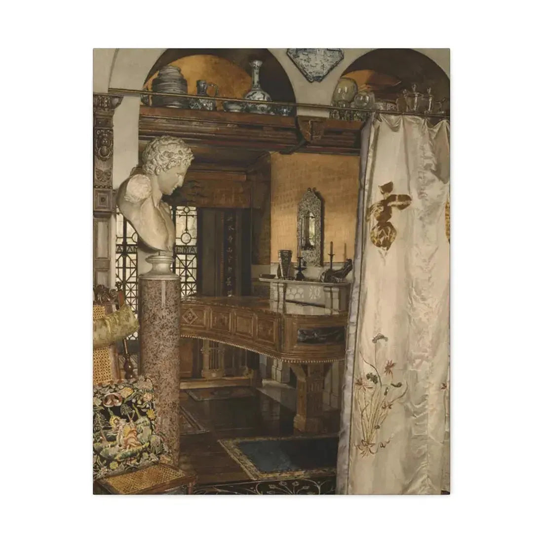 Anna Alma-Tadema (1867-1943) Interior of the Gold Room, Townshend House - Canvas Wall Art 24″ x 30″ 1.25" - The Sticker Space