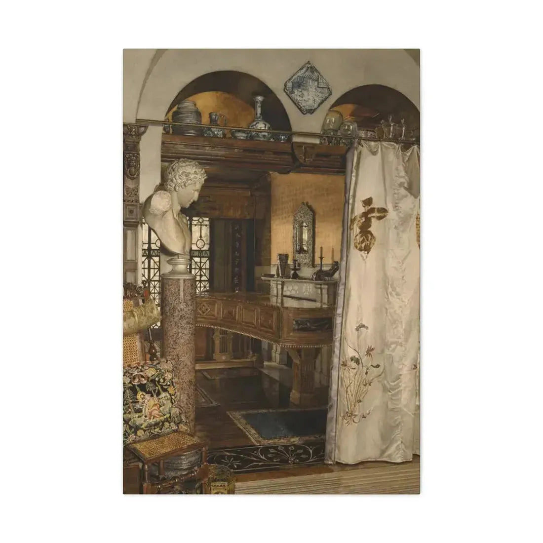 Anna Alma-Tadema (1867-1943) Interior of the Gold Room, Townshend House - Canvas Wall Art 24″ x 36″ 1.25" - The Sticker Space