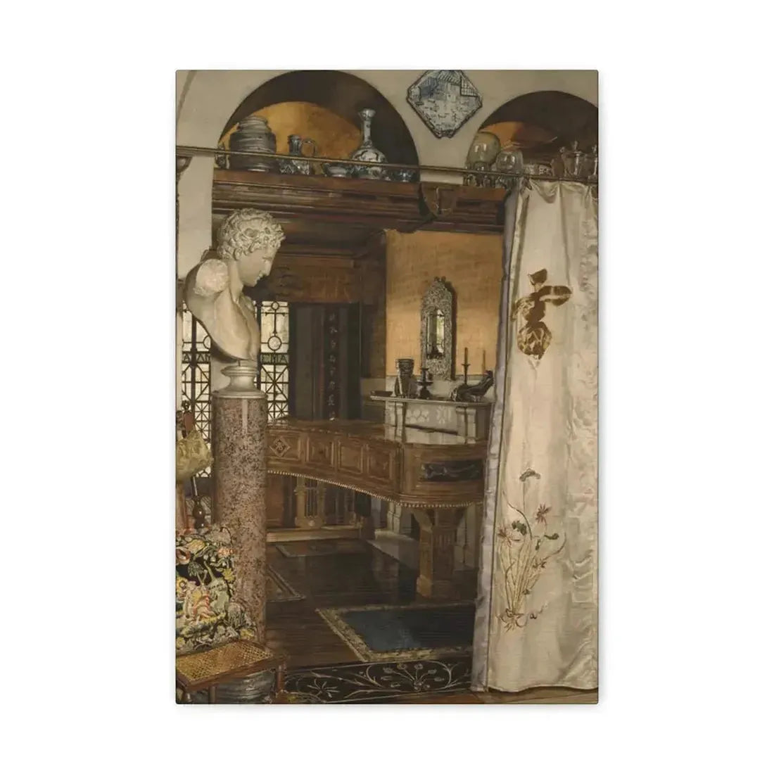 Anna Alma-Tadema (1867-1943) Interior of the Gold Room, Townshend House - Canvas Wall Art - The Sticker Space