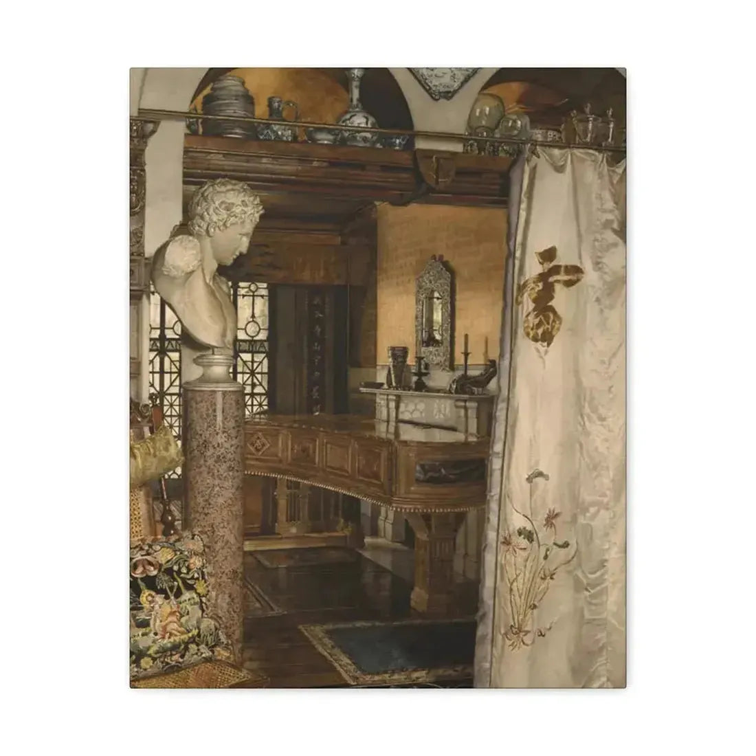 Anna Alma-Tadema (1867-1943) Interior of the Gold Room, Townshend House - Canvas Wall Art - The Sticker Space