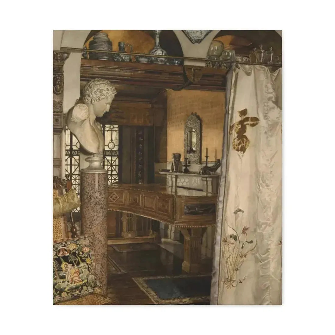 Anna Alma-Tadema (1867-1943) Interior of the Gold Room, Townshend House - Canvas Wall Art - The Sticker Space
