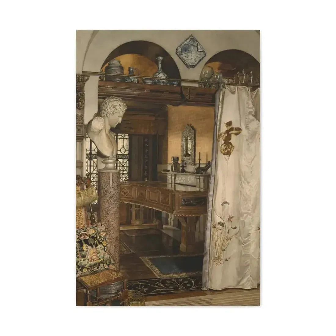 Anna Alma-Tadema (1867-1943) Interior of the Gold Room, Townshend House - Canvas Wall Art - The Sticker Space