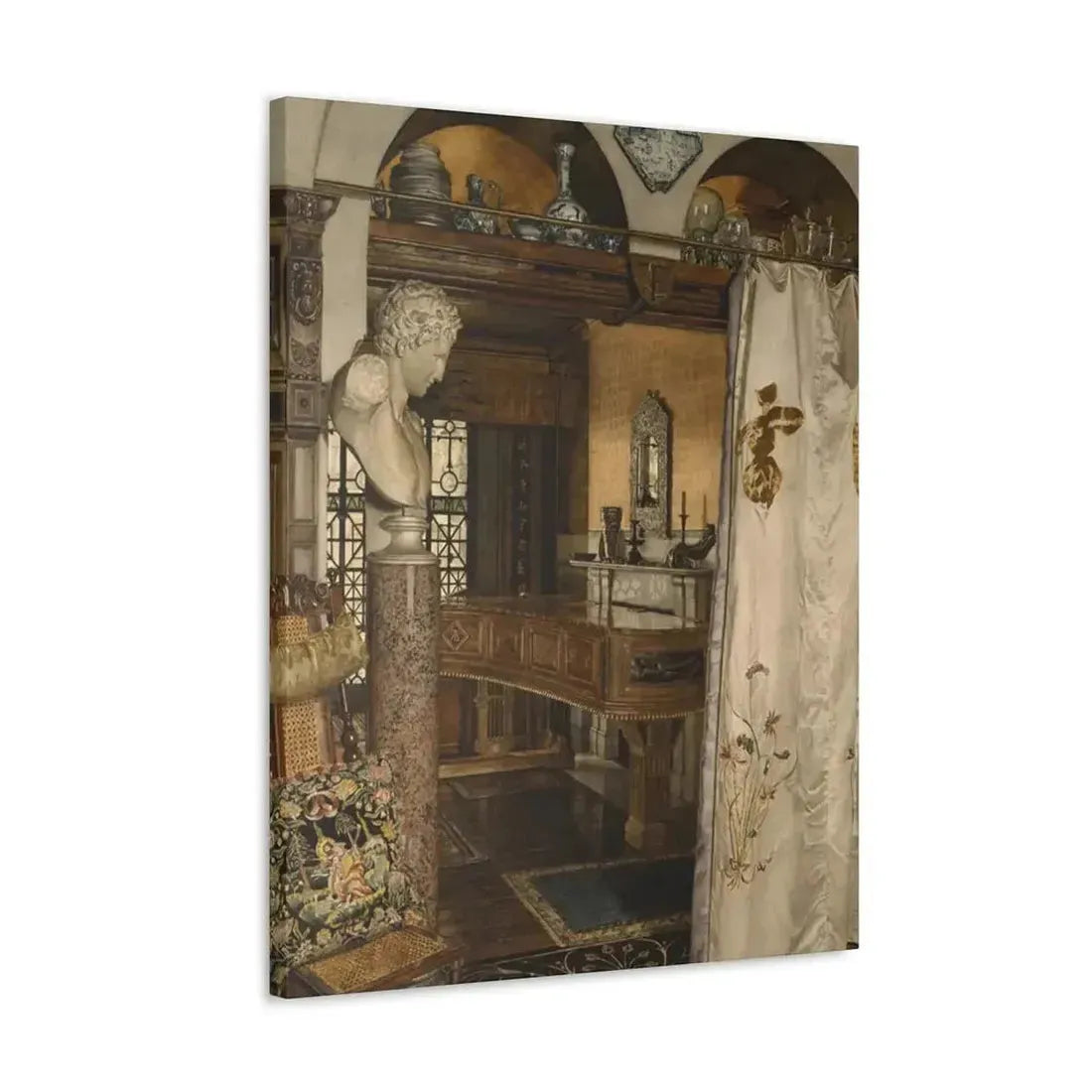 Anna Alma-Tadema (1867-1943) Interior of the Gold Room, Townshend House - Canvas Wall Art - The Sticker Space