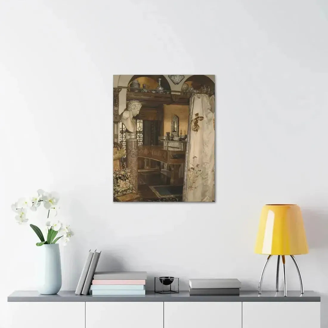 Anna Alma-Tadema (1867-1943) Interior of the Gold Room, Townshend House - Canvas Wall Art - The Sticker Space