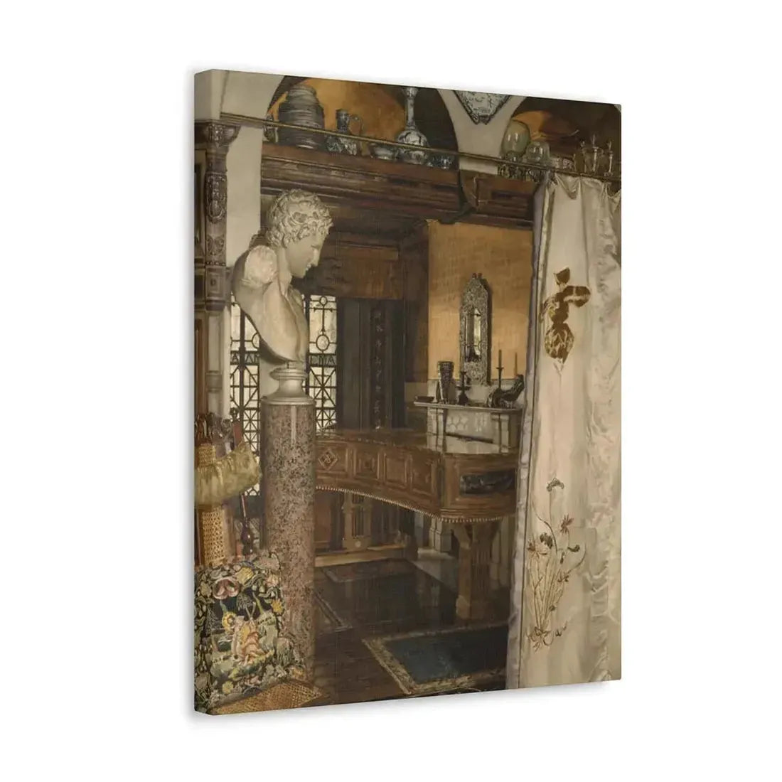Anna Alma-Tadema (1867-1943) Interior of the Gold Room, Townshend House - Canvas Wall Art - The Sticker Space