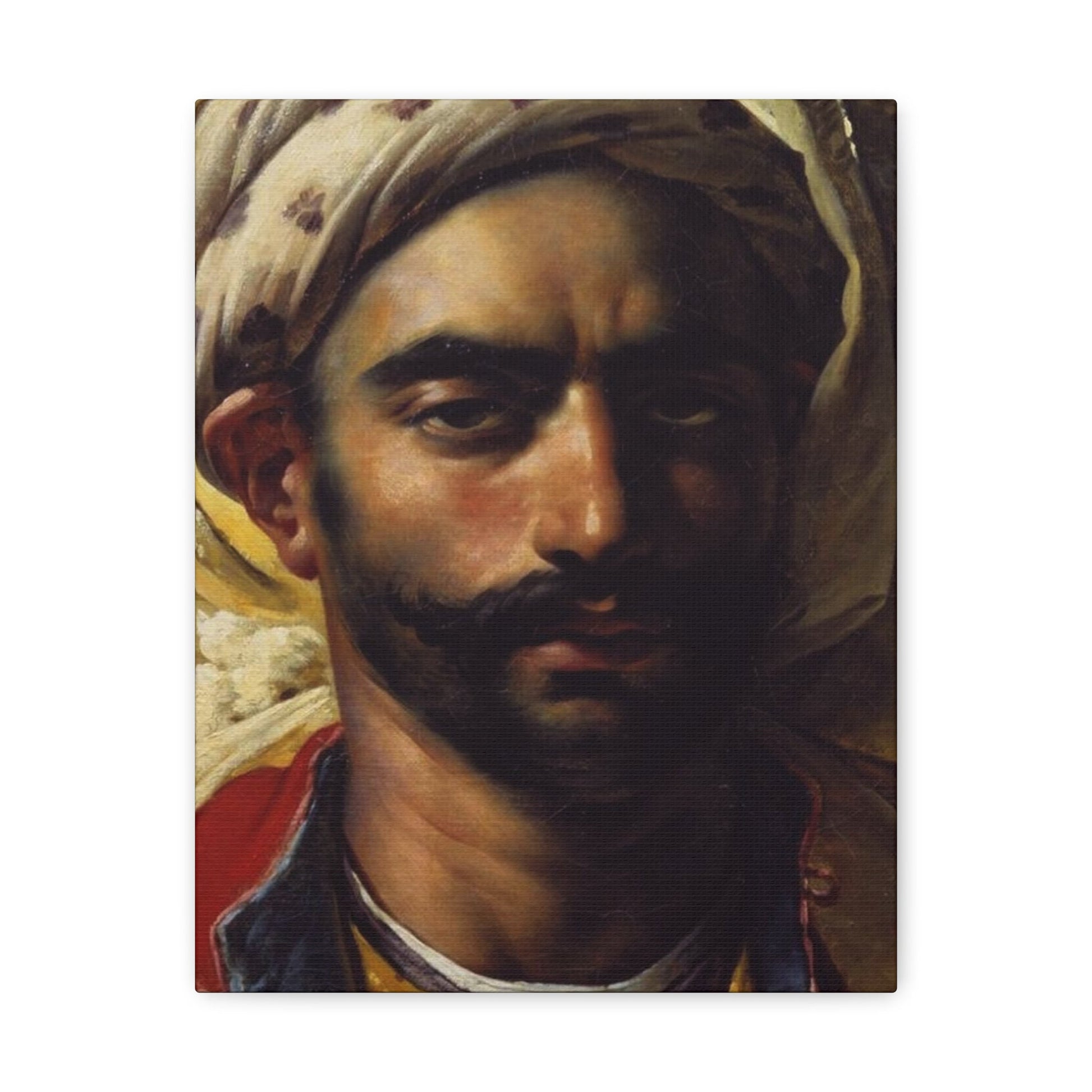 Anne-Louis Girodet de Roussy-Trioson (1767-1824) Portrait de Mustapha 1819 - Canvas Wall Art-11″ x 14″-The Sticker Space