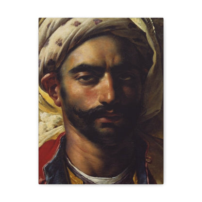 Anne-Louis Girodet de Roussy-Trioson (1767-1824) Portrait de Mustapha 1819 - Canvas Wall Art-12″ x 16″-The Sticker Space