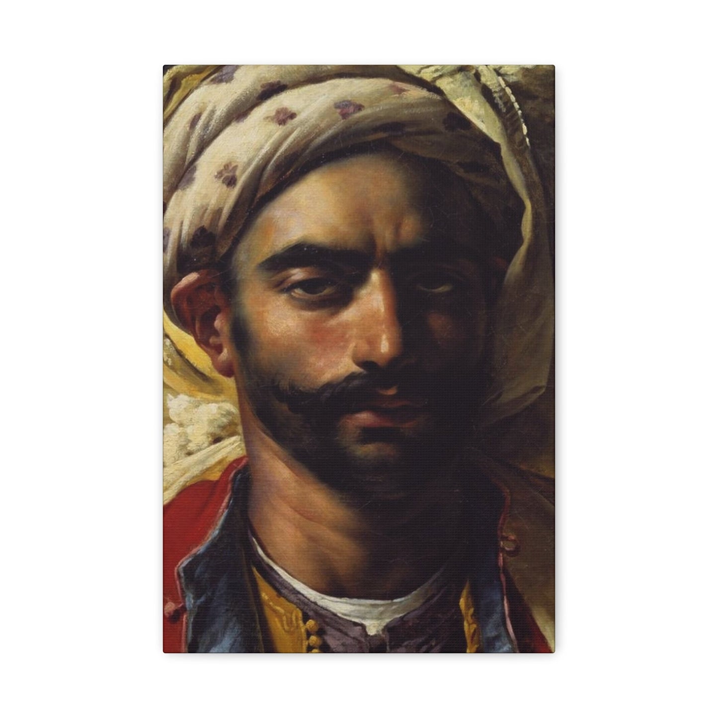 Anne-Louis Girodet de Roussy-Trioson (1767-1824) Portrait de Mustapha 1819 - Canvas Wall Art-12" x 18"-The Sticker Space