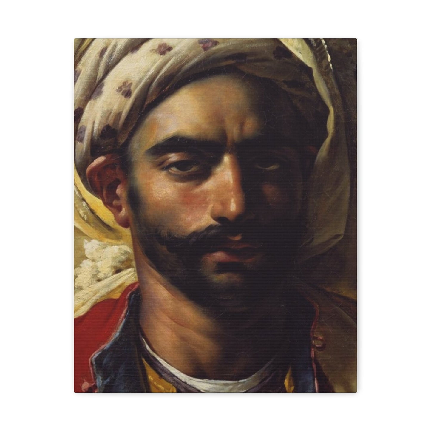 Anne-Louis Girodet de Roussy-Trioson (1767-1824) Portrait de Mustapha 1819 - Canvas Wall Art-16″ x 20″-The Sticker Space