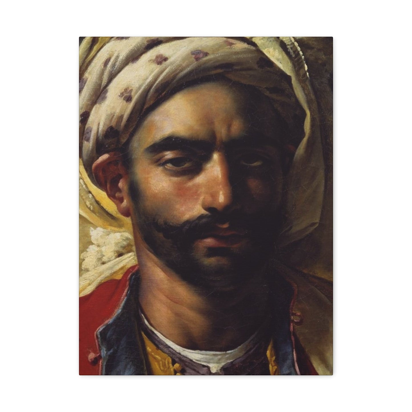 Anne-Louis Girodet de Roussy-Trioson (1767-1824) Portrait de Mustapha 1819 - Canvas Wall Art-18″ x 24″-The Sticker Space