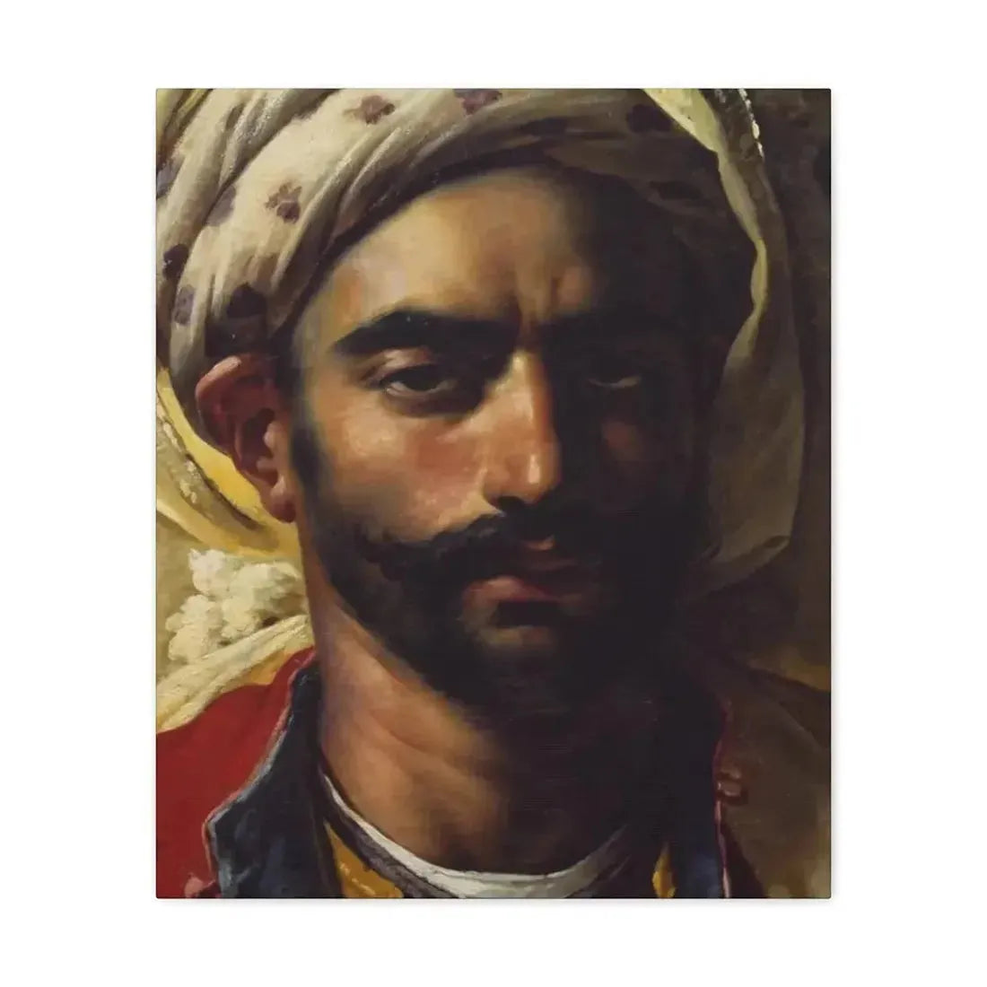 Anne-Louis Girodet de Roussy-Trioson (1767-1824) Portrait de Mustapha 1819 - Canvas Wall Art 20″ x 24″ 1.25" - The Sticker Space