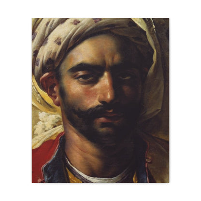 Anne-Louis Girodet de Roussy-Trioson (1767-1824) Portrait de Mustapha 1819 - Canvas Wall Art-20″ x 24″-The Sticker Space