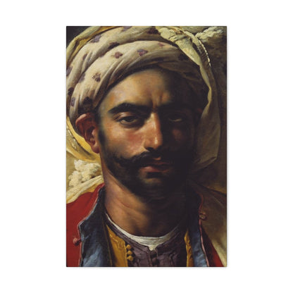 Anne-Louis Girodet de Roussy-Trioson (1767-1824) Portrait de Mustapha 1819 - Canvas Wall Art-20″ x 30″-The Sticker Space