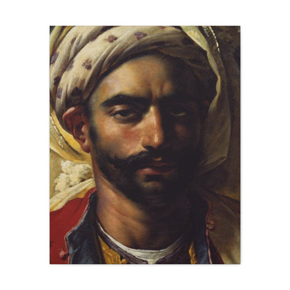 Anne-Louis Girodet de Roussy-Trioson (1767-1824) Portrait de Mustapha 1819 - Canvas Wall Art-24″ x 30″-The Sticker Space