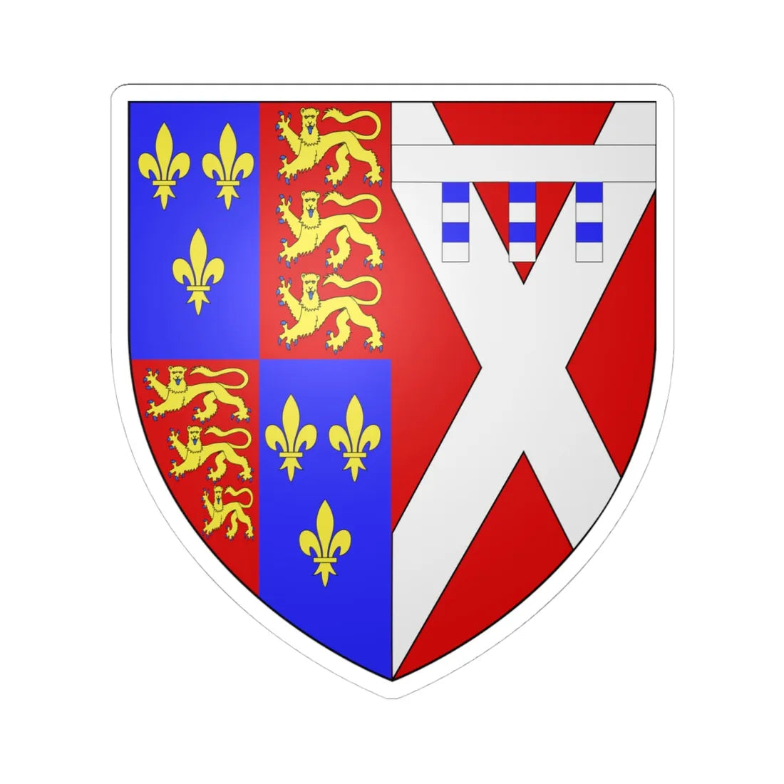 Anne Neville Arms (England) (Coat of Arms) STICKER Vinyl Kiss-Cut Decal 4 Inch White - The Sticker Space