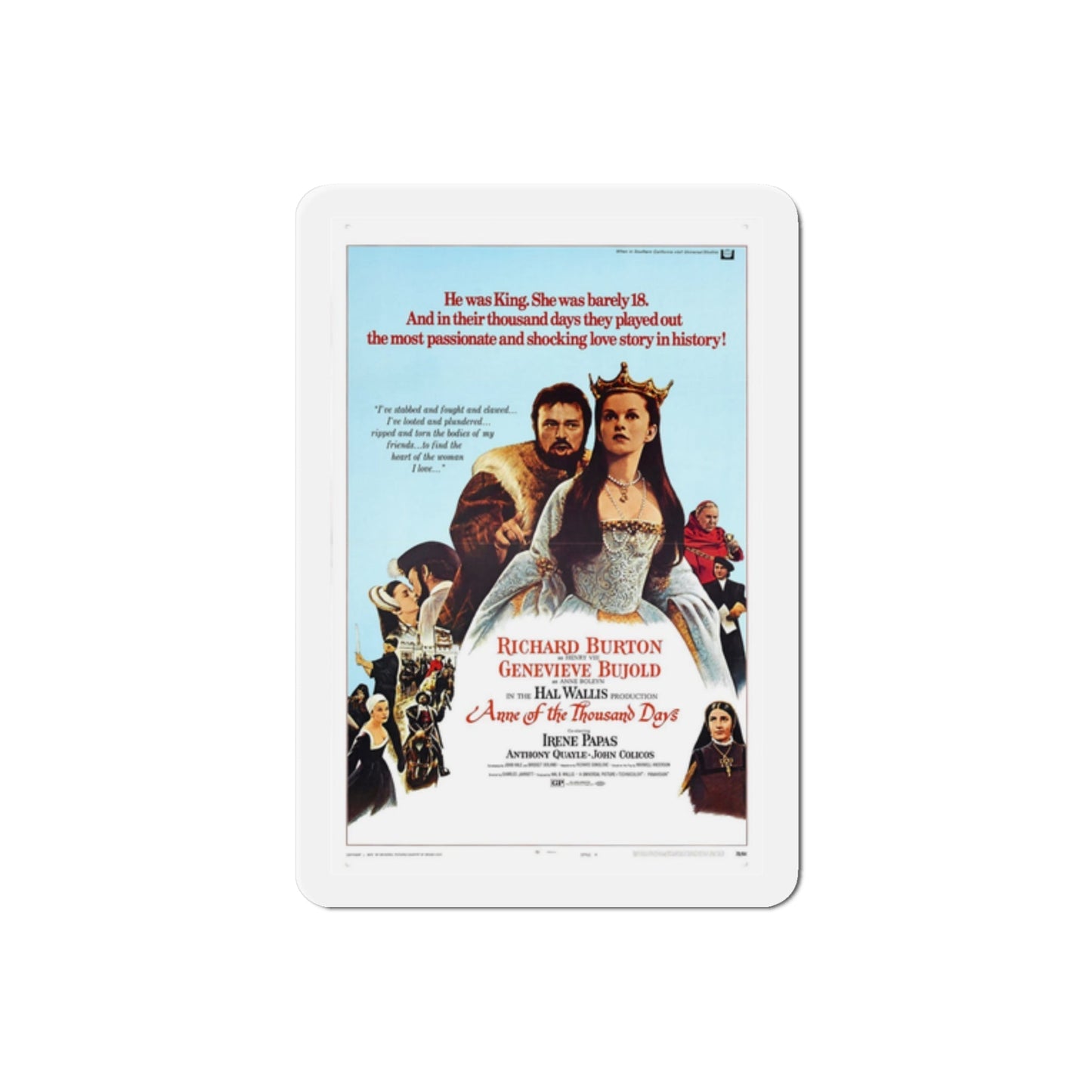 Anne of the Thousand Days 1969 Movie Poster Die-Cut Magnet-2 Inch-The Sticker Space