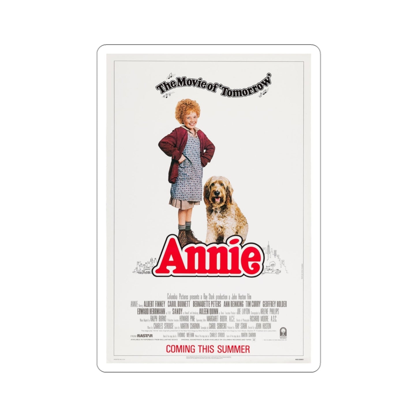 Annie 1982 Movie Poster STICKER Vinyl Die-Cut Decal-3 Inch-The Sticker Space