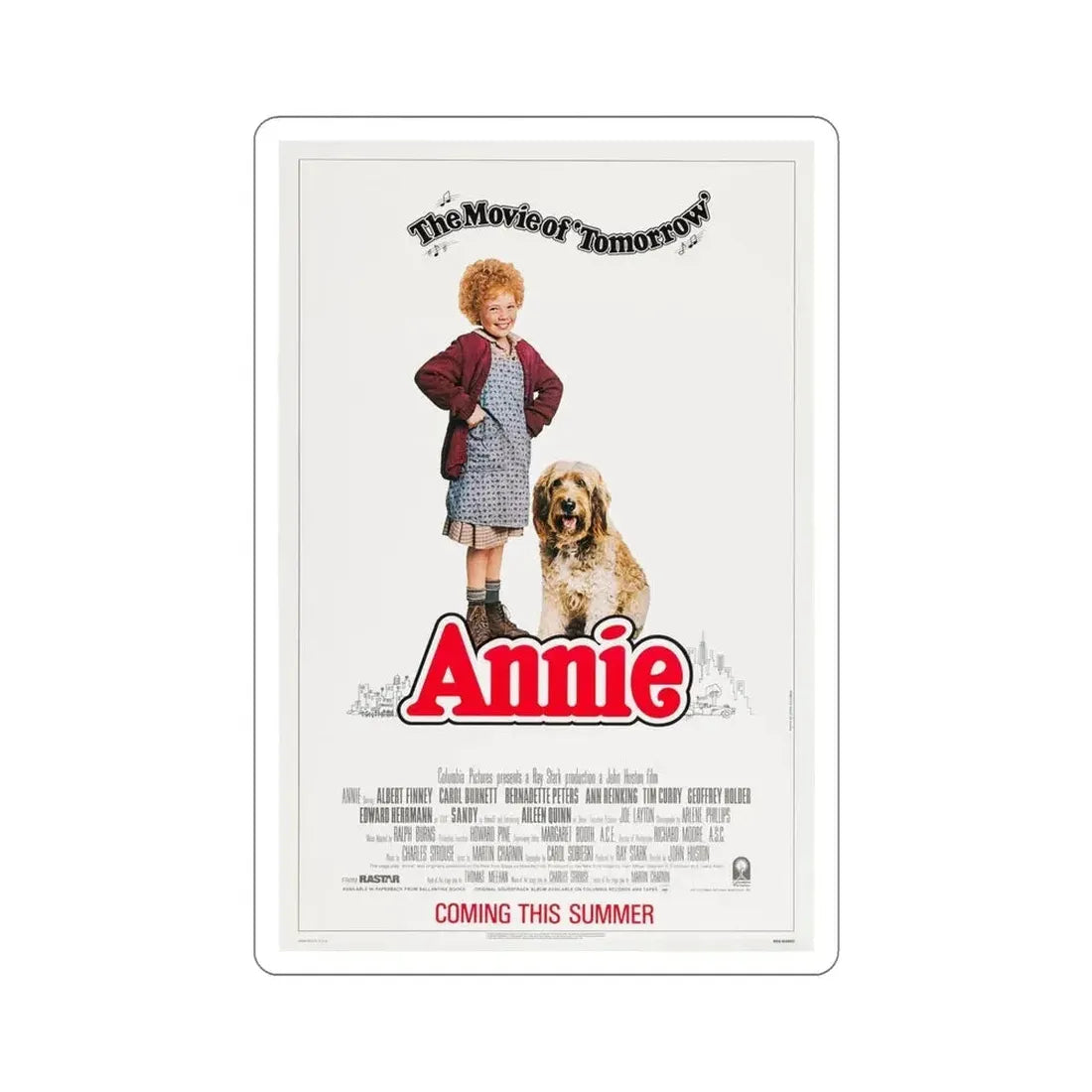 Annie 1982 Movie Poster STICKER Vinyl Die-Cut Decal - The Sticker Space