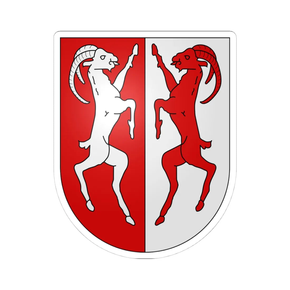 Anniviers - Coat of arms (Switzerland) (Coat of Arms) STICKER Vinyl Kiss-Cut Decal 4 Inch White - The Sticker Space