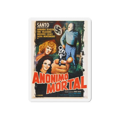 ANONIMOUS DEATH MESSAGE (SANTO) 1975 Movie Poster - Refrigerator Magnet 5 Inch - The Sticker Space