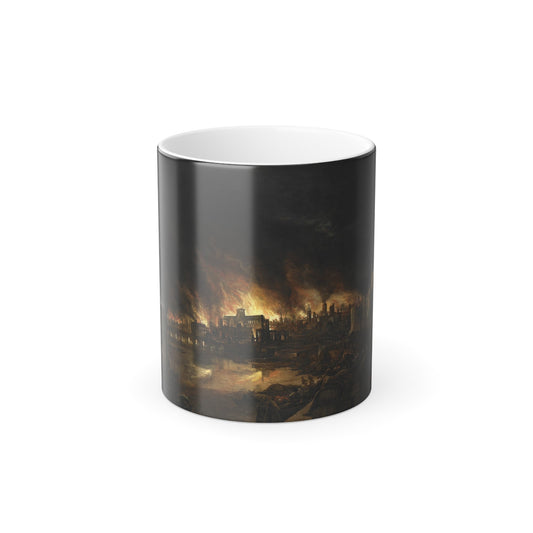 Anonymous Artist - The Great Fire of London - 1666 - Color Changing Mug 11oz-11oz-The Sticker Space
