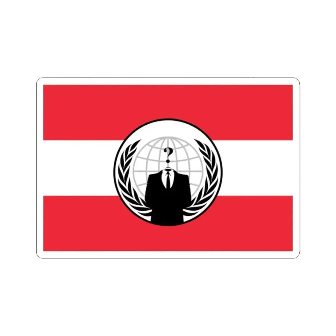 Anonymous austria (Austria) STICKER Vinyl Kiss-Cut Decal 2 Inch White - The Sticker Space