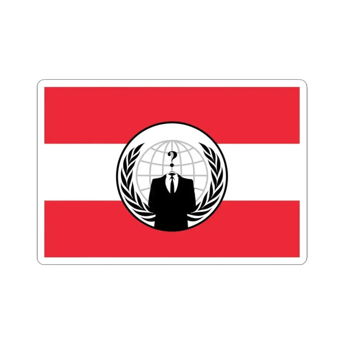 Anonymous austria (Austria) STICKER Vinyl Kiss-Cut Decal 3 Inch White - The Sticker Space
