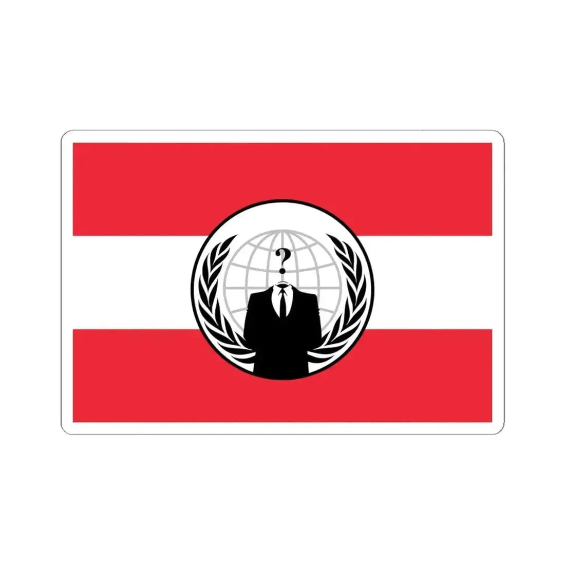 Anonymous austria (Austria) STICKER Vinyl Kiss-Cut Decal 6 Inch White - The Sticker Space