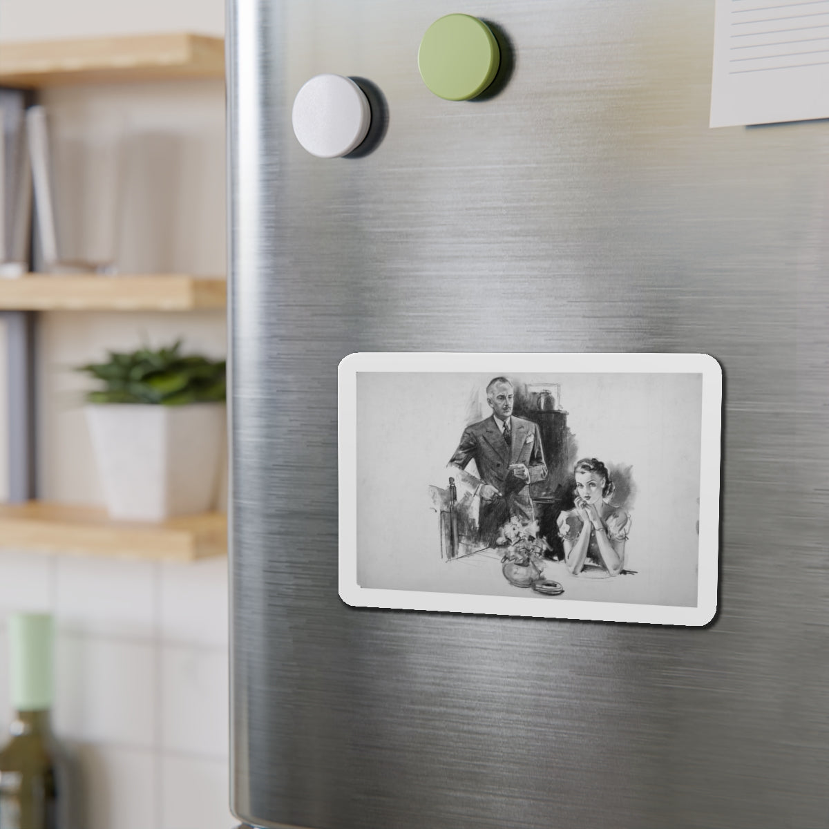 Anonymous Illustration (Magazine Illustration) Refrigerator Magnet-The Sticker Space