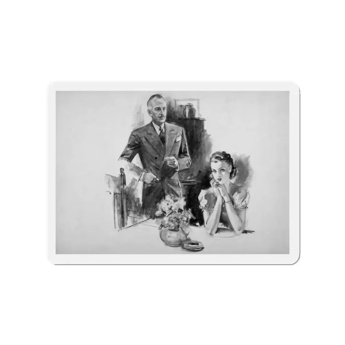 Anonymous Illustration (Magazine Illustration) Refrigerator Magnet 2 Inch - The Sticker Space