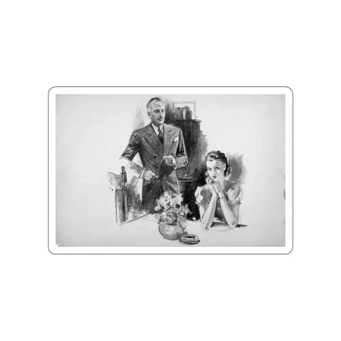 Anonymous Illustration (Magazine Illustration) STICKER Vinyl Die-Cut Decal White Die-Cut 3 Inch - The Sticker Space