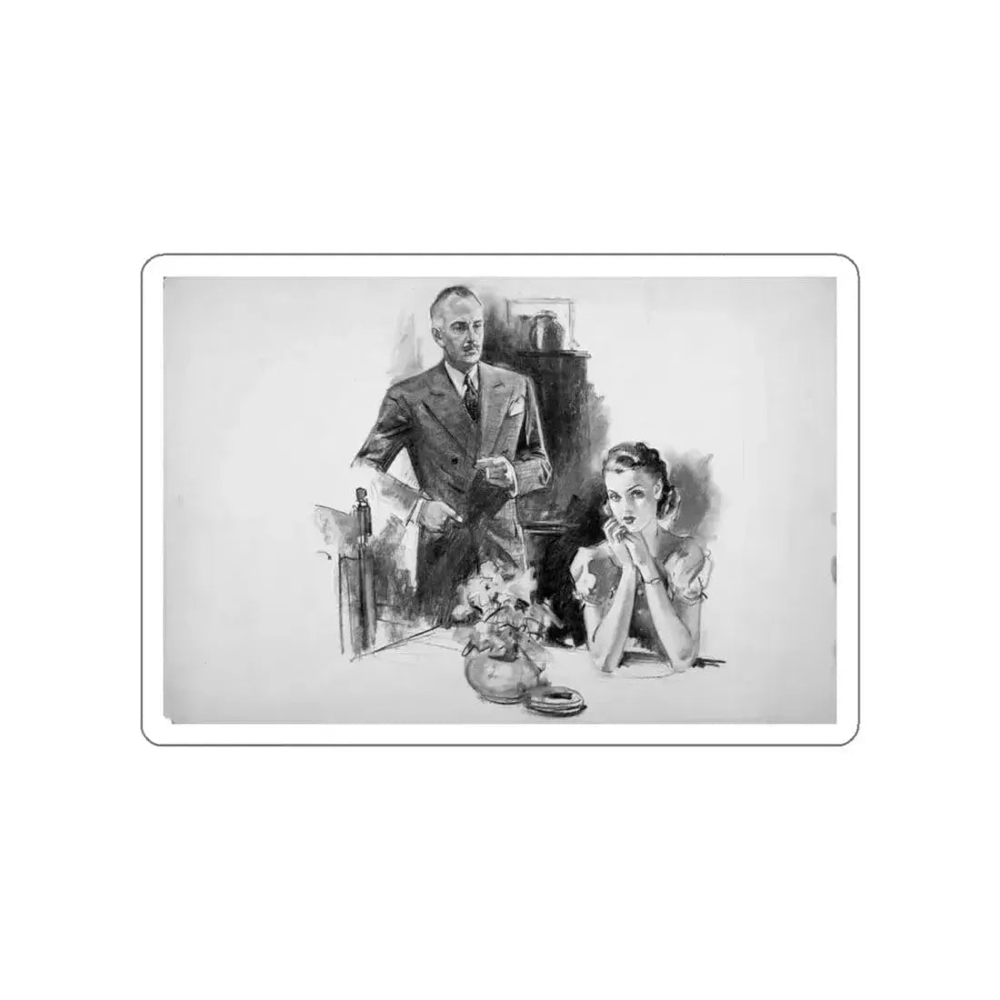 Anonymous Illustration (Magazine Illustration) STICKER Vinyl Die-Cut Decal White Die-Cut 6 Inch - The Sticker Space