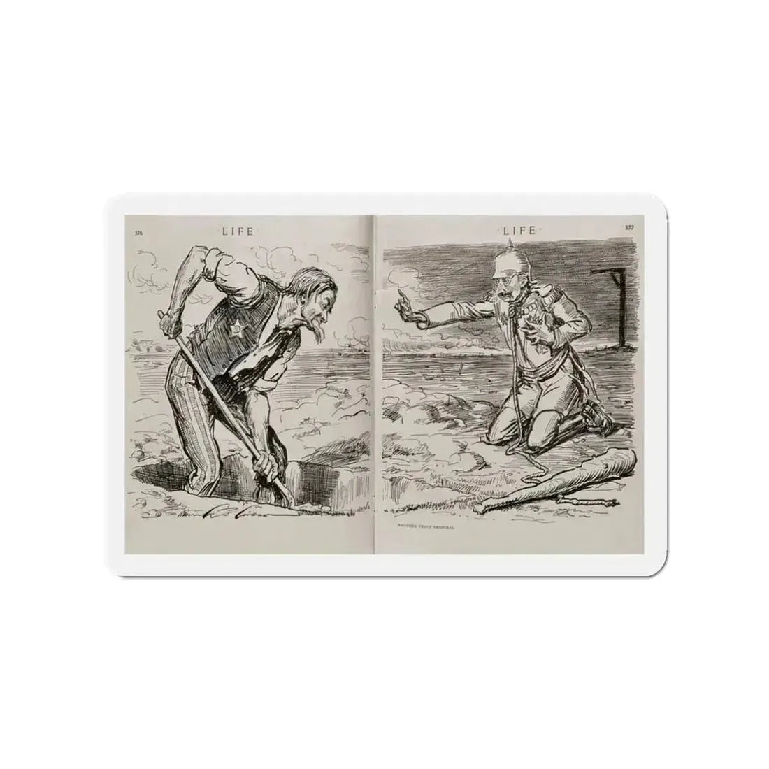 Another Peace Proposal, Life Magazine, September 6, 1917 (Magazine Illustration) Refrigerator Magnet 3 Inch - The Sticker Space