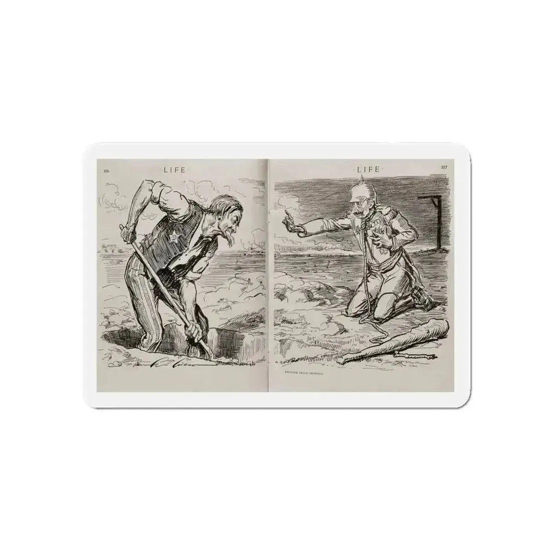 Another Peace Proposal, Life Magazine, September 6, 1917 (Magazine Illustration) Refrigerator Magnet 5 Inch - The Sticker Space