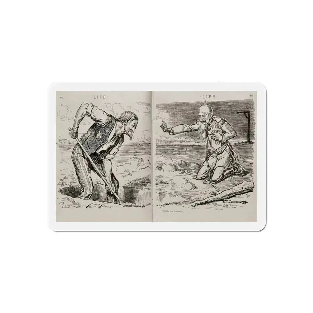 Another Peace Proposal, Life Magazine, September 6, 1917 (Magazine Illustration) Refrigerator Magnet - The Sticker Space