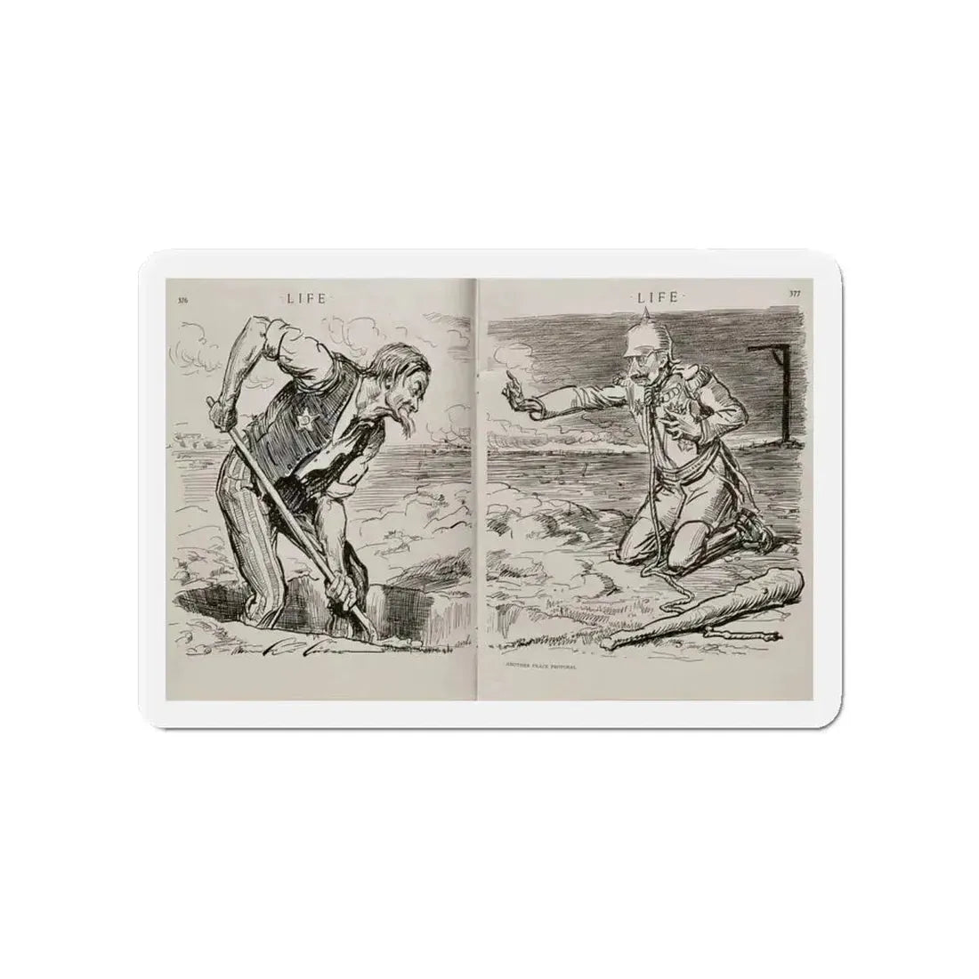 Another Peace Proposal, Life Magazine, September 6, 1917 (Magazine Illustration) Refrigerator Magnet - The Sticker Space