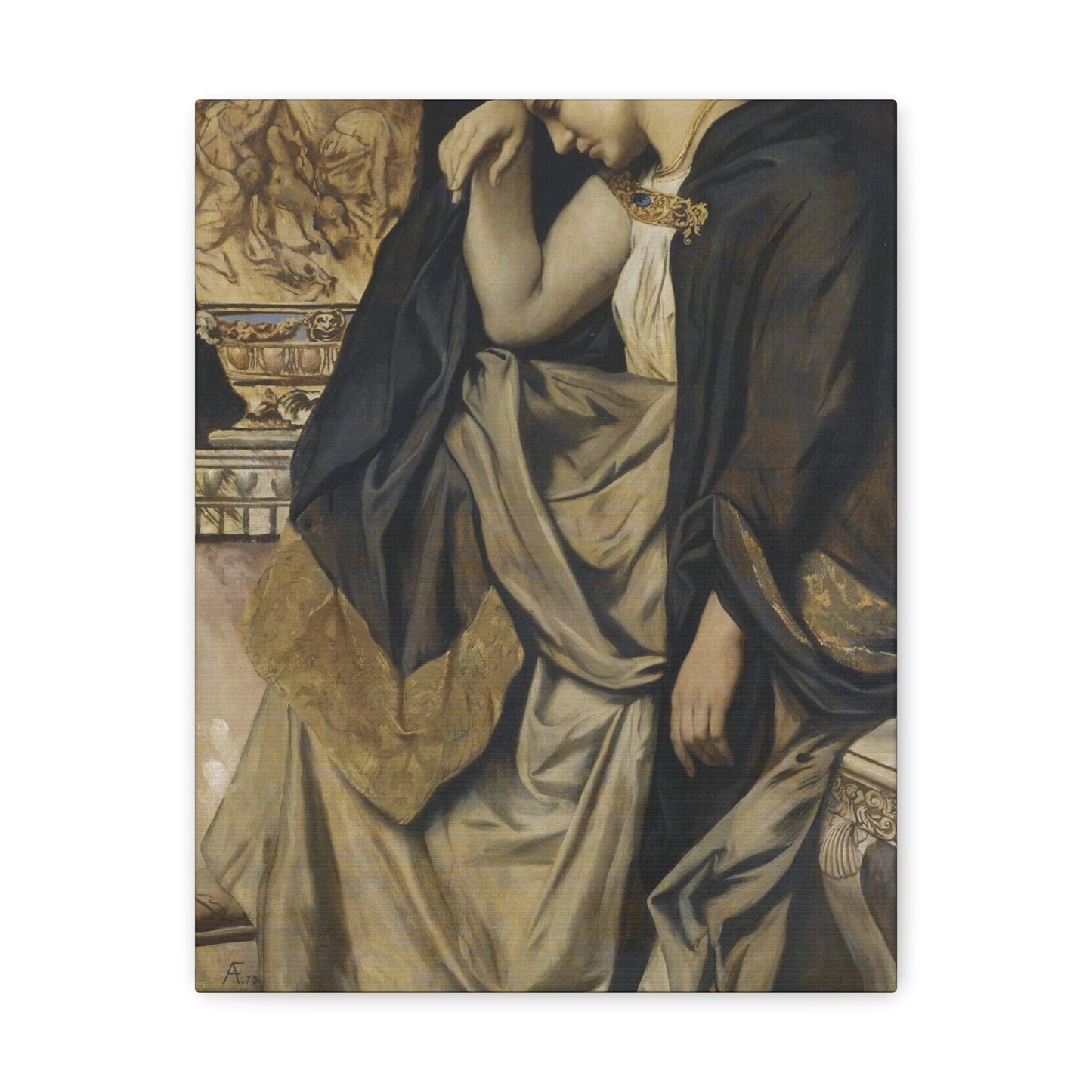 Anselm Feuerbach (1829-1880) Medea an der Urne 1873 - Canvas Wall Art-11″ x 14″-The Sticker Space